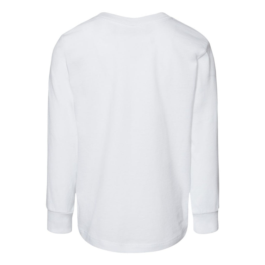 BELLA + CANVAS Toddler Jersey Long Sleeve Tee - White - Back