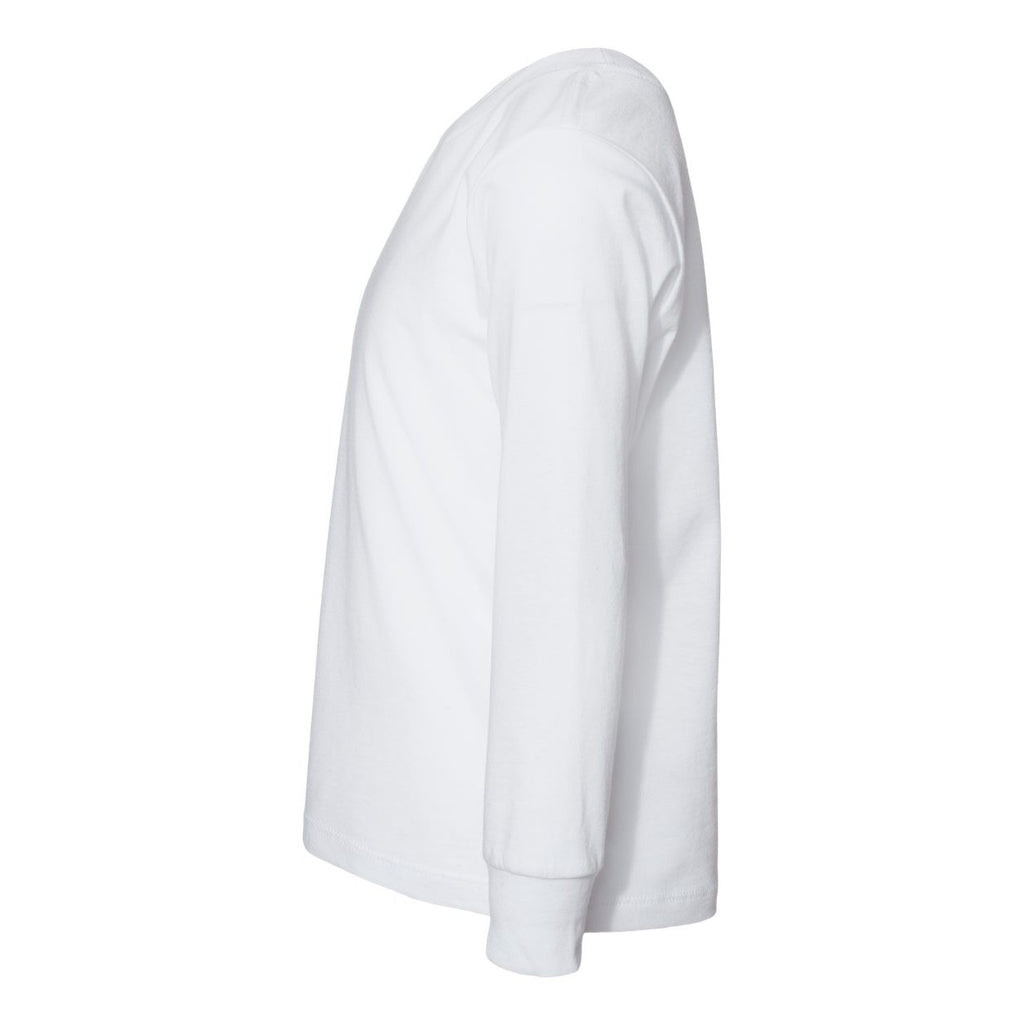 BELLA + CANVAS Toddler Jersey Long Sleeve Tee - White - Direct Side