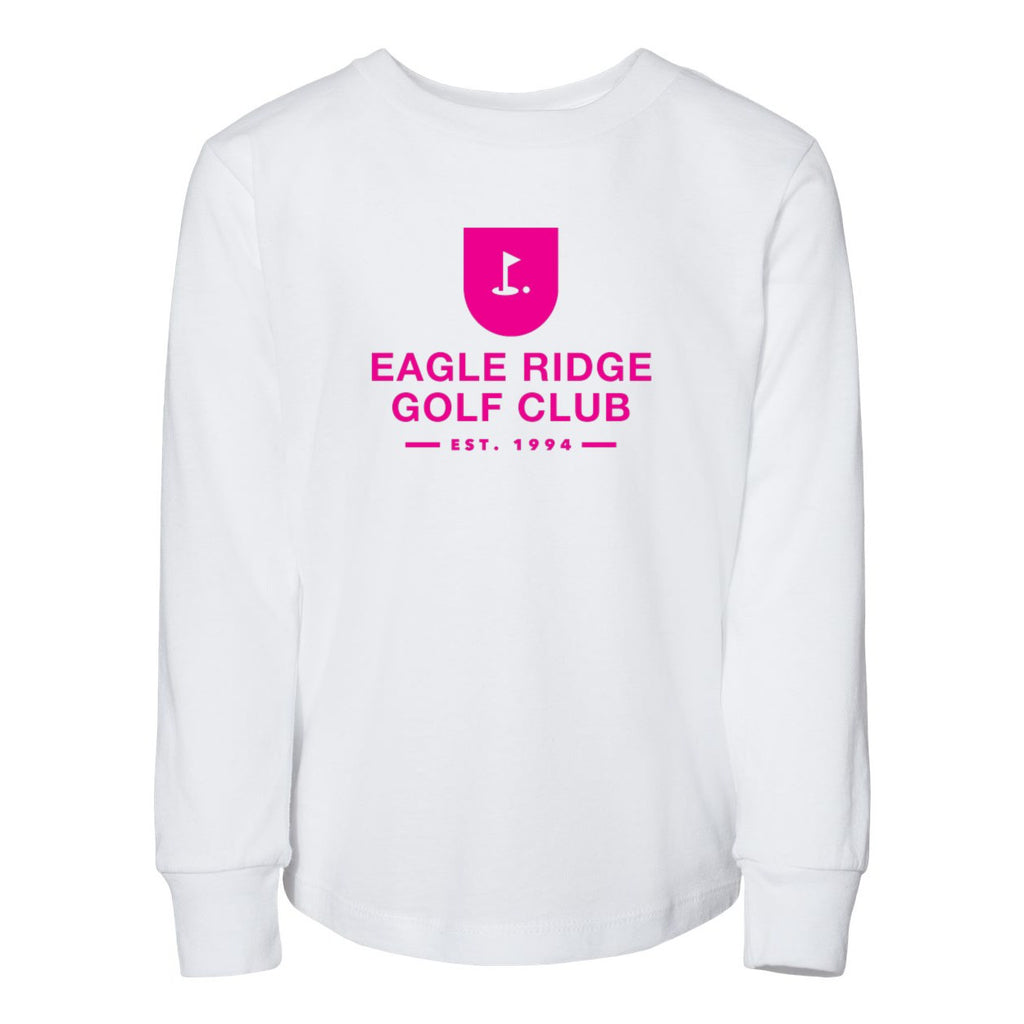 BELLA + CANVAS Toddler Jersey Long Sleeve Tee - White - Front