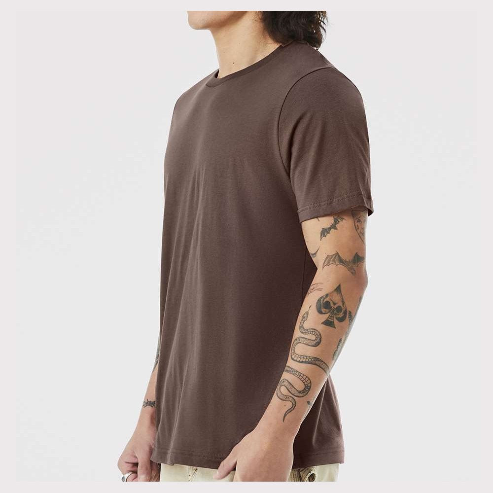 BELLA + CANVAS Unisex Jersey Tee - Cocoa - On Model Side