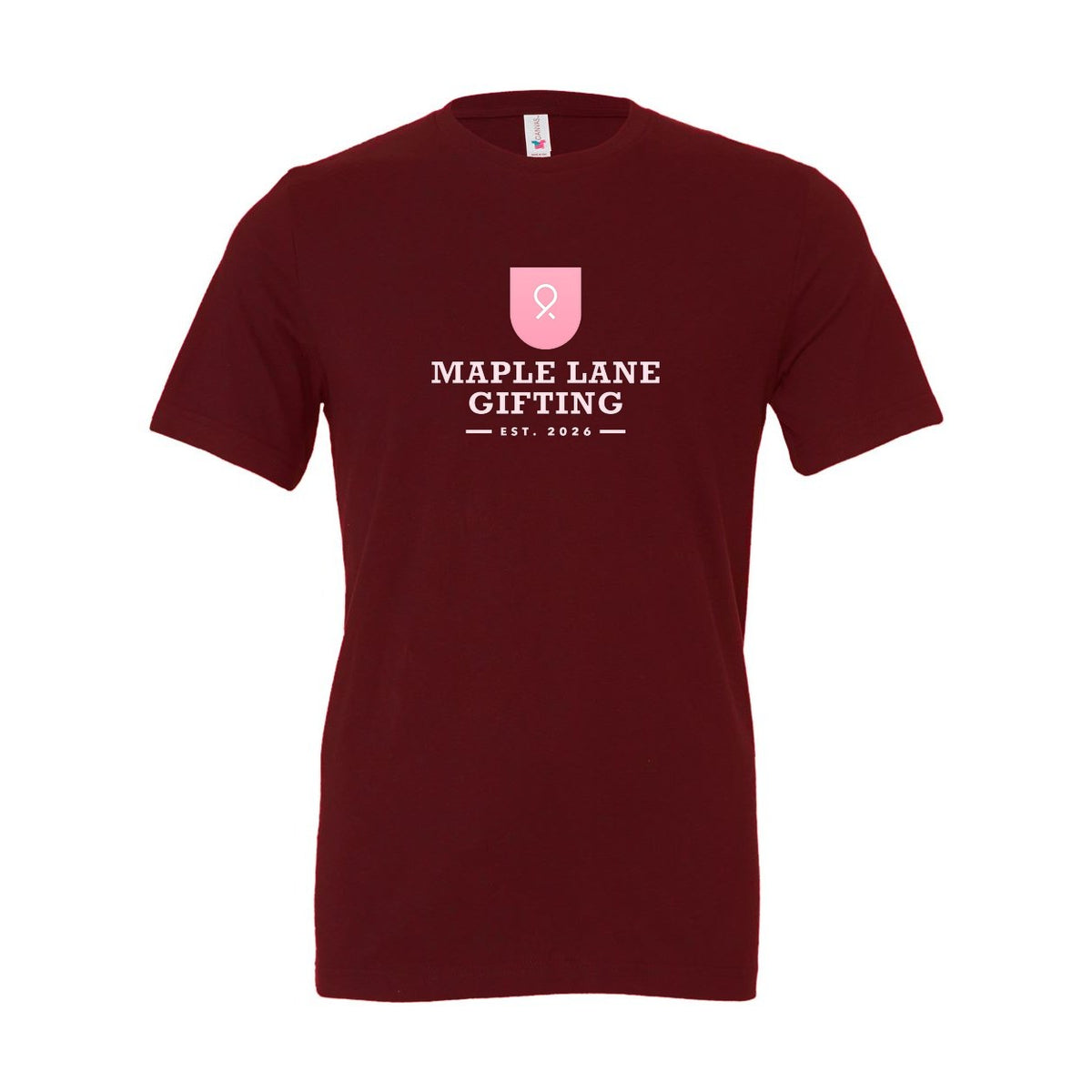 BELLA + CANVAS Unisex Jersey Tee Full Color - Maroon - Front