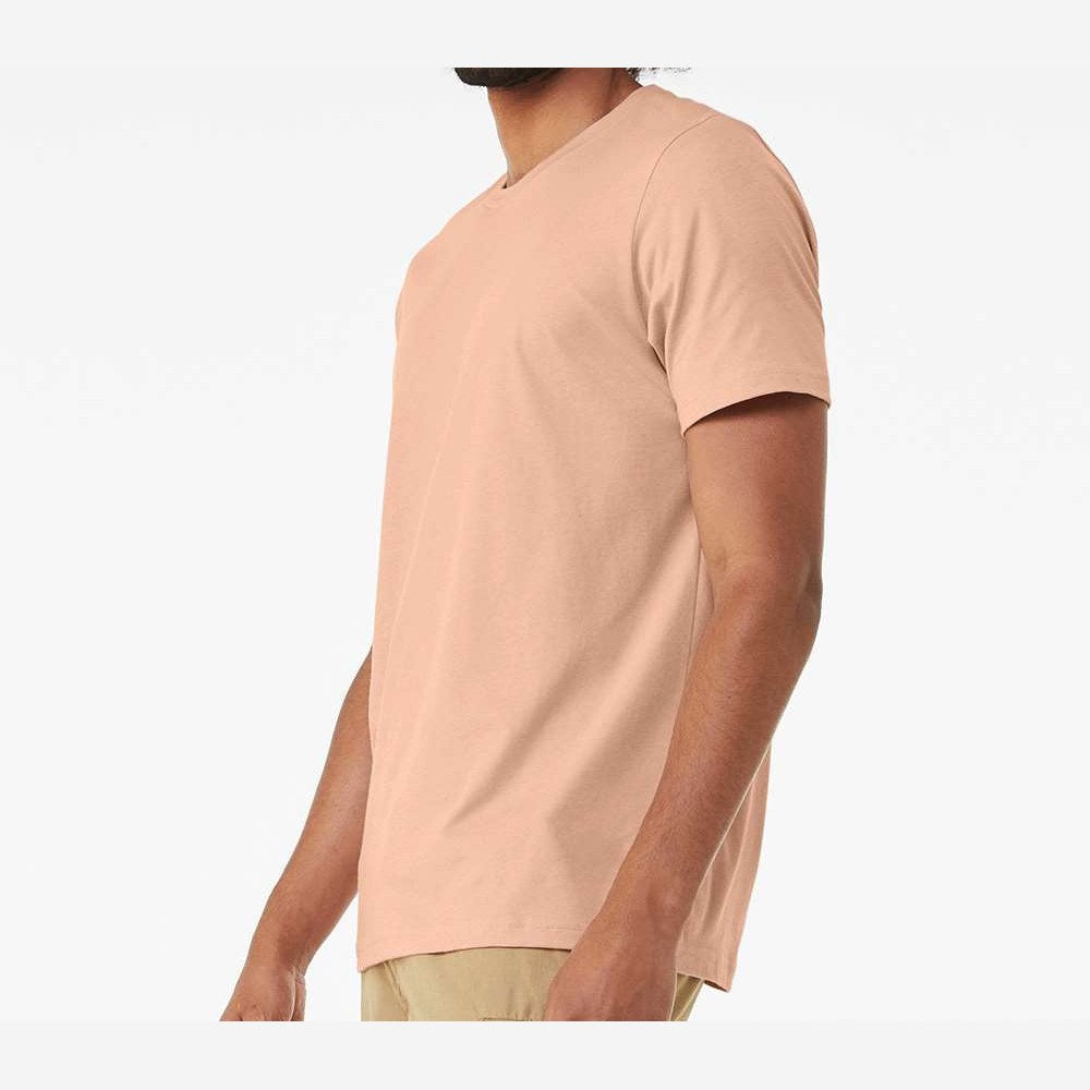 BELLA + CANVAS Unisex Jersey Tee Full Color - Peach - On Model Side