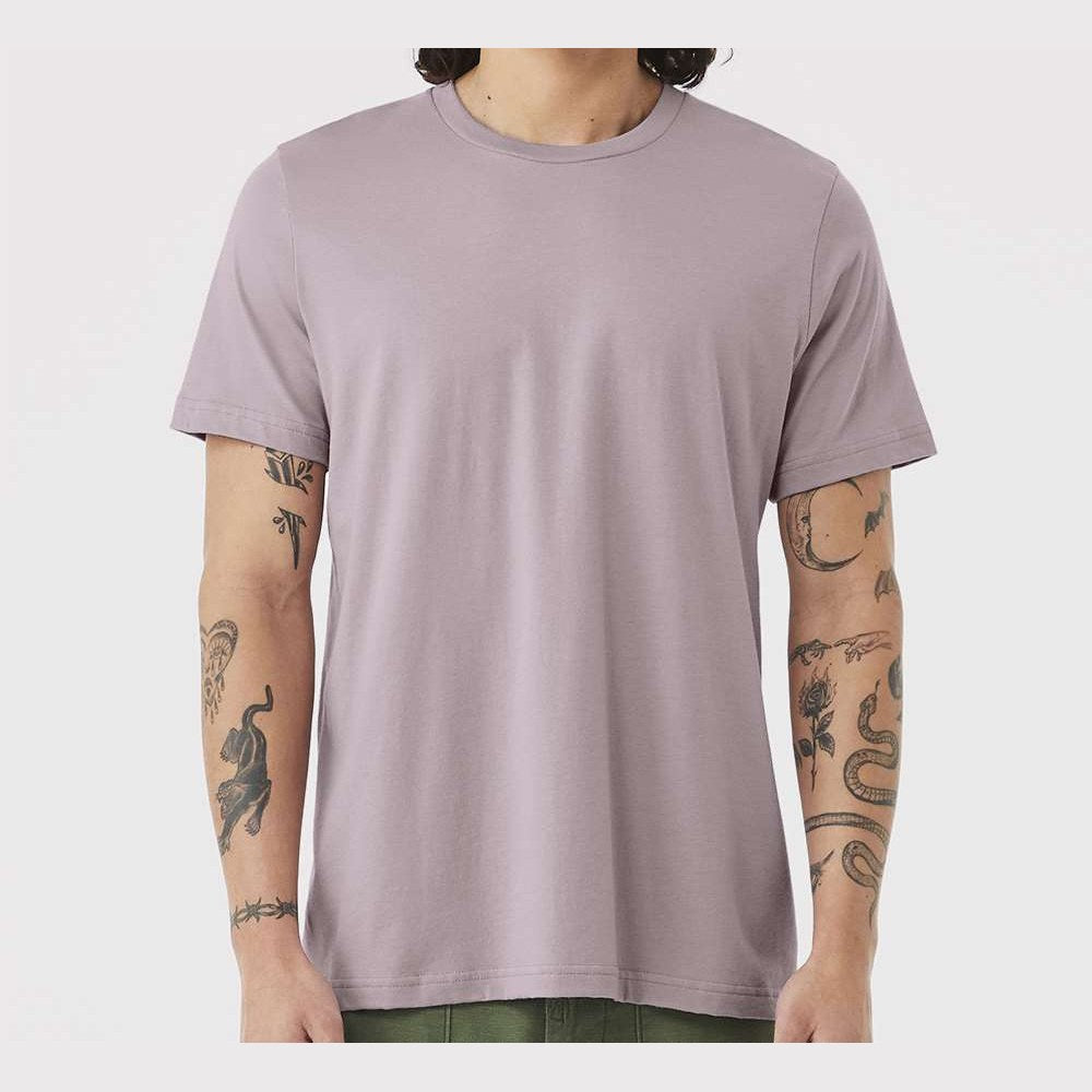BELLA + CANVAS Unisex Jersey Tee Full Color - Pink Gravel - On Model Front