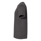 BELLA + CANVAS Unisex Sueded Tee - Dark Grey Heather - Direct Side