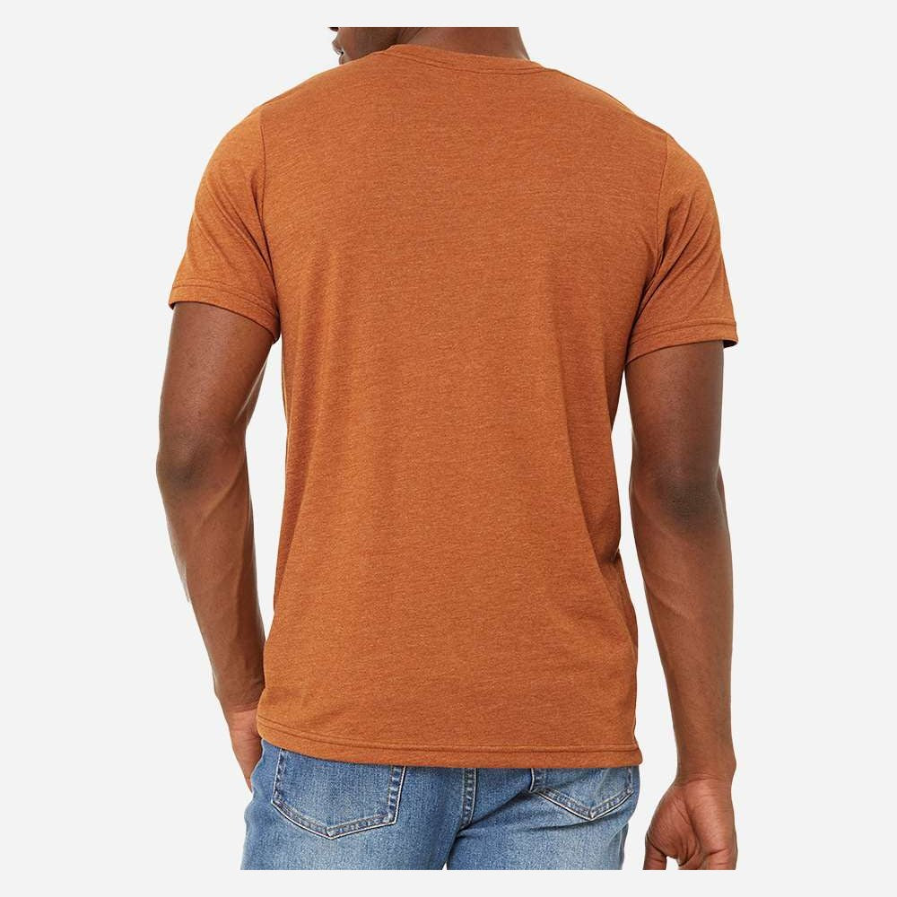 BELLA + CANVAS Unisex Sueded Tee - Heather Autumn - On Model Back