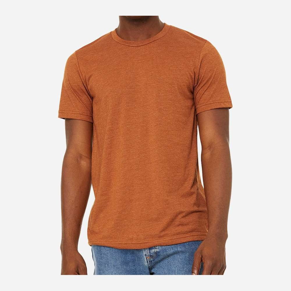 BELLA + CANVAS Unisex Sueded Tee - Heather Autumn - On Model Front