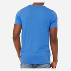 BELLA + CANVAS Unisex Sueded Tee - Heather Columbia Blue - On Model Back
