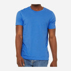 BELLA + CANVAS Unisex Sueded Tee - Heather Columbia Blue - On Model Front