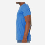 BELLA + CANVAS Unisex Sueded Tee - Heather Columbia Blue - On Model Side