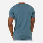 BELLA + CANVAS Unisex Sueded Tee - Heather Deep Teal - On Model Back
