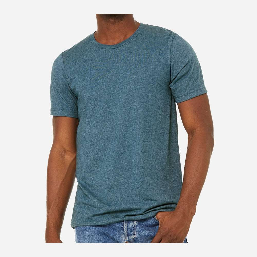 BELLA + CANVAS Unisex Sueded Tee - Heather Deep Teal - On Model Front