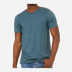 BELLA + CANVAS Unisex Sueded Tee - Heather Deep Teal - On Model Front