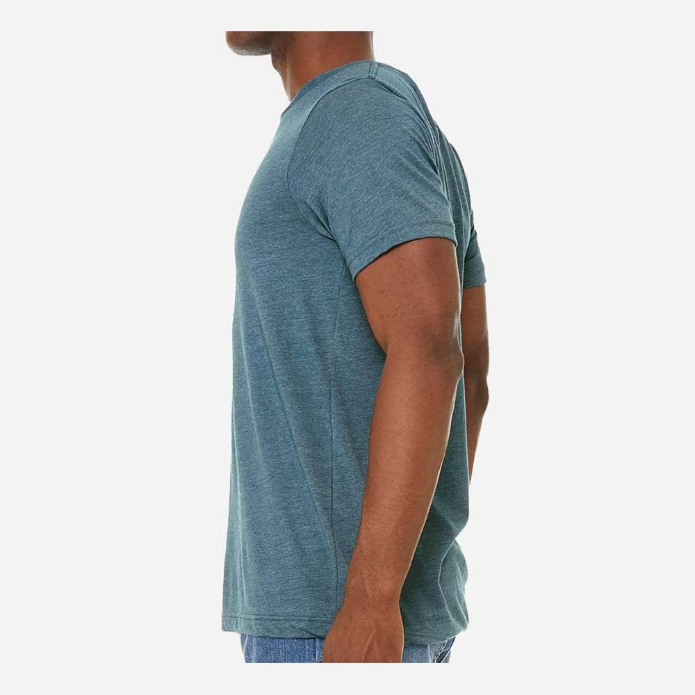 BELLA + CANVAS Unisex Sueded Tee - Heather Deep Teal - On Model Side