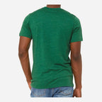 BELLA + CANVAS Unisex Sueded Tee - Heather Grass Green - On Model Back