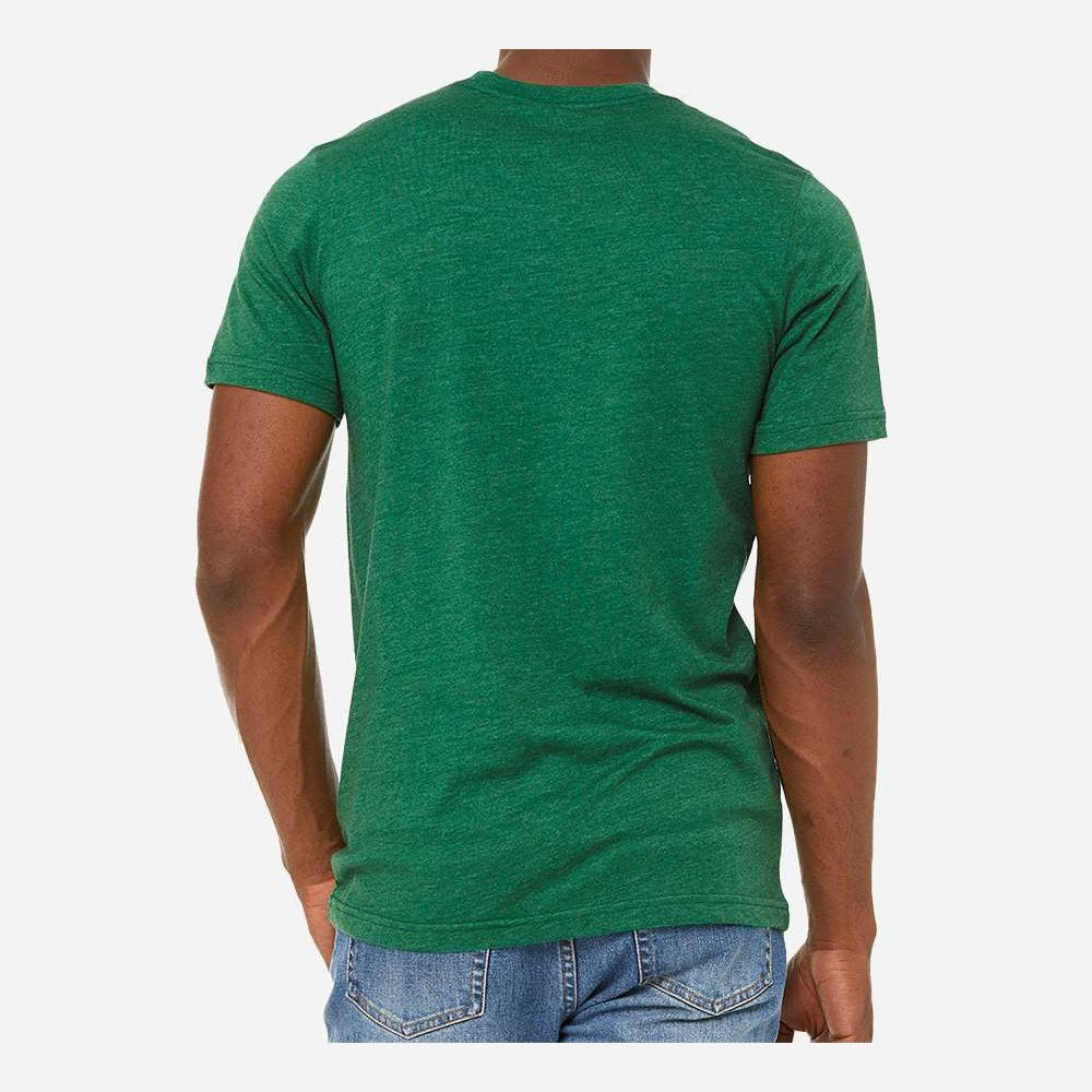 BELLA + CANVAS Unisex Sueded Tee - Heather Grass Green - On Model Back