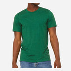 BELLA + CANVAS Unisex Sueded Tee - Heather Grass Green - On Model Front
