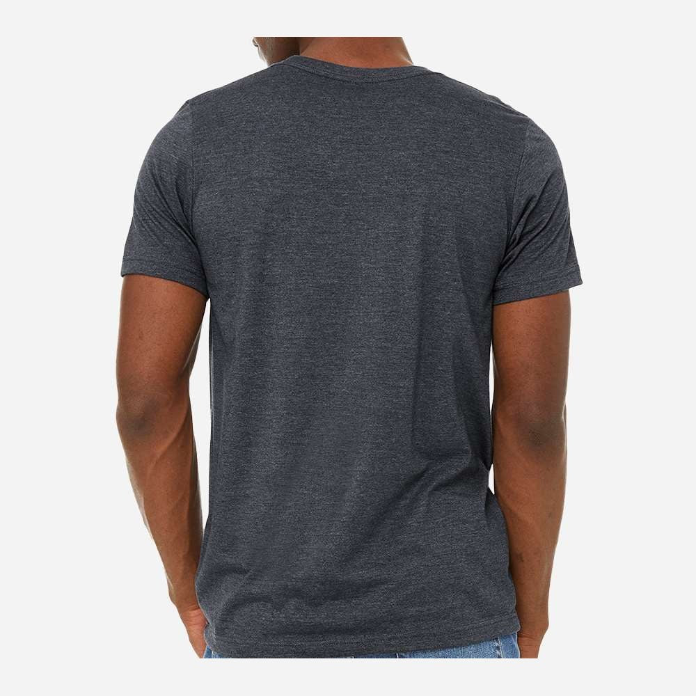 BELLA + CANVAS Unisex Sueded Tee - Heather Midnight Navy - On Model Back