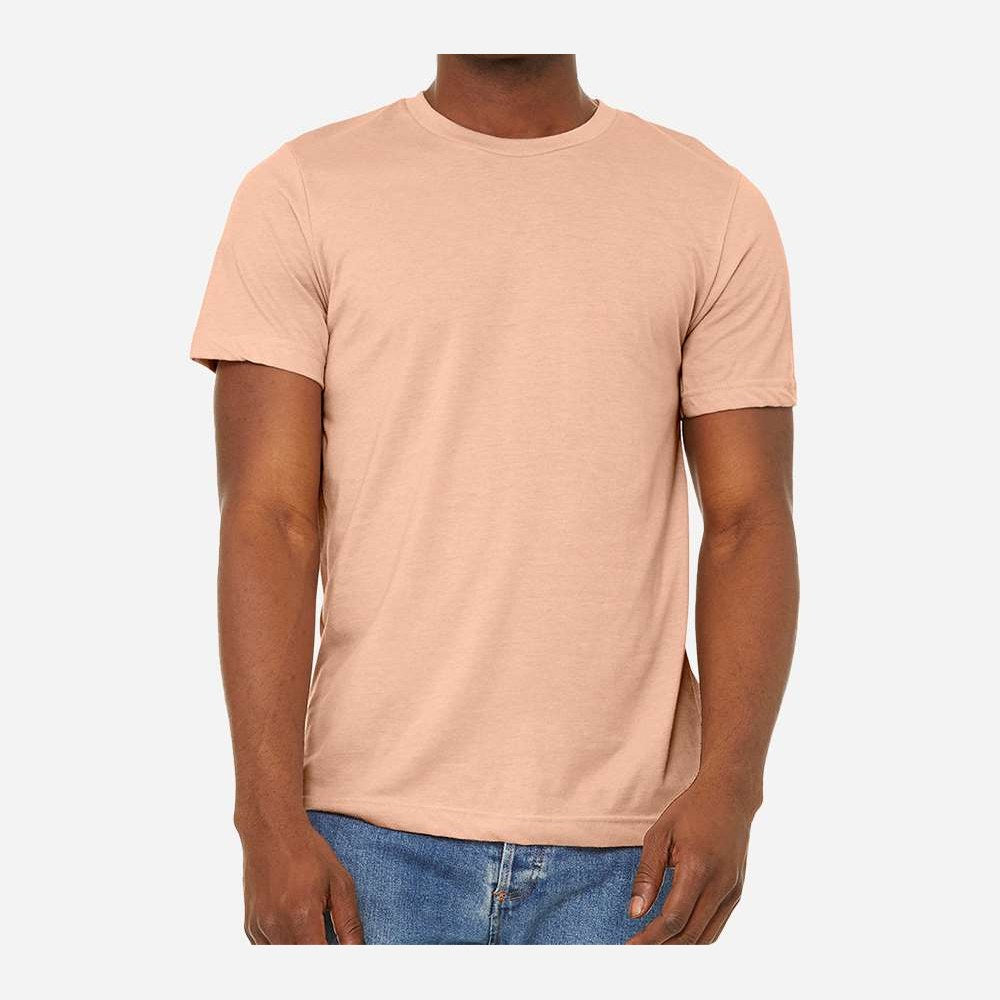 BELLA + CANVAS Unisex Sueded Tee - Heather Peach - On Model Front
