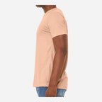 BELLA + CANVAS Unisex Sueded Tee - Heather Peach - On Model Side