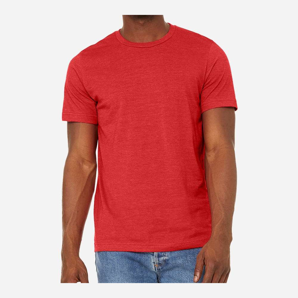BELLA + CANVAS Unisex Sueded Tee - Heather Red - On Model Front