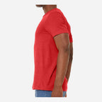 BELLA + CANVAS Unisex Sueded Tee - Heather Red - On Model Side
