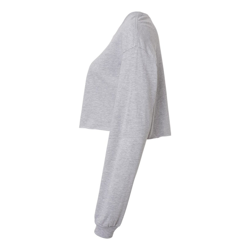 BELLA + CANVAS Women's FWD Fashion Crop Long Sleeve Tee - Athletic Heather - Direct Side
