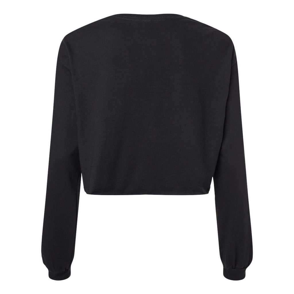 BELLA + CANVAS Women's FWD Fashion Crop Long Sleeve Tee - Black - Back