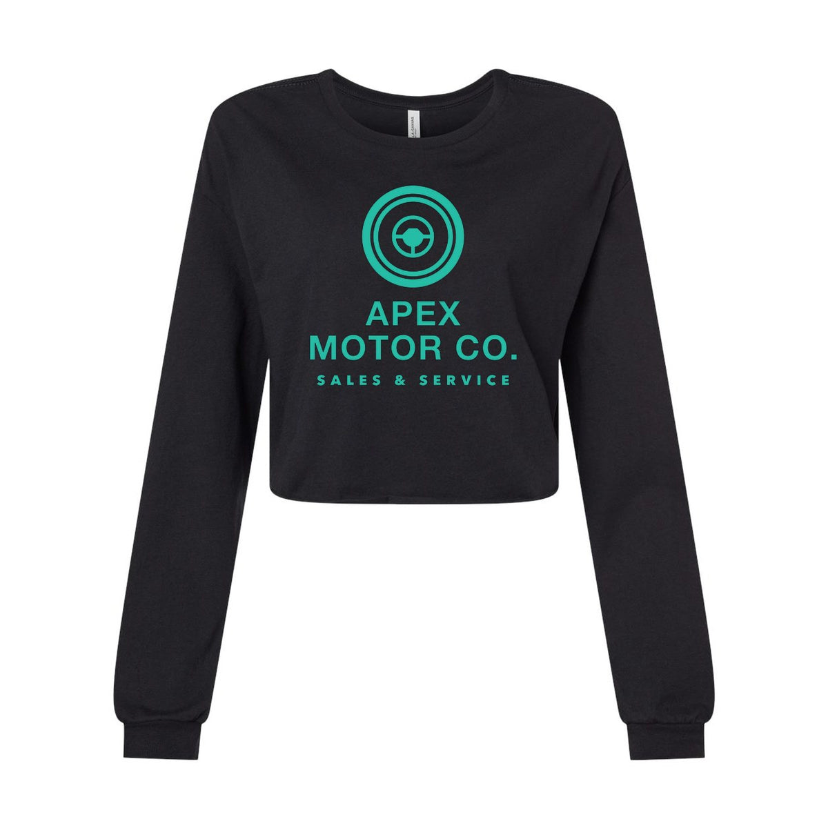 BELLA + CANVAS Women's FWD Fashion Crop Long Sleeve Tee - Black - Front