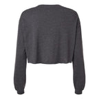 BELLA + CANVAS Women's FWD Fashion Crop Long Sleeve Tee - Dark Grey Heather - Back