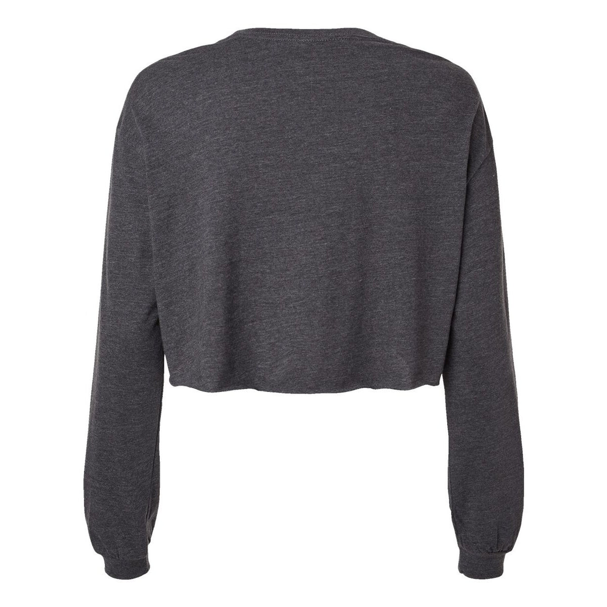 BELLA + CANVAS Women's FWD Fashion Crop Long Sleeve Tee - Dark Grey Heather - Back