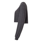 BELLA + CANVAS Women's FWD Fashion Crop Long Sleeve Tee - Dark Grey Heather - Direct Side