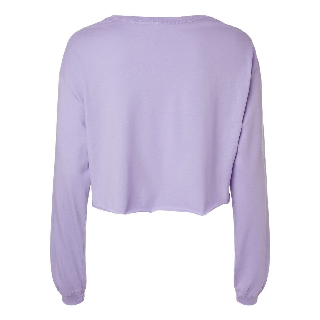 BELLA + CANVAS Women's FWD Fashion Crop Long Sleeve Tee - Dark Lavender - Back