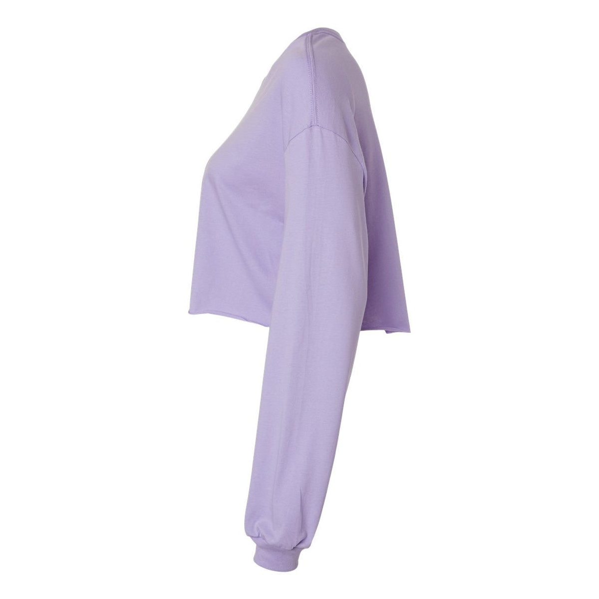 BELLA + CANVAS Women's FWD Fashion Crop Long Sleeve Tee - Dark Lavender - Direct Side