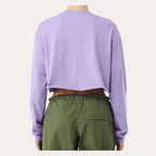 BELLA + CANVAS Women's FWD Fashion Crop Long Sleeve Tee - Dark Lavender - On Model Back