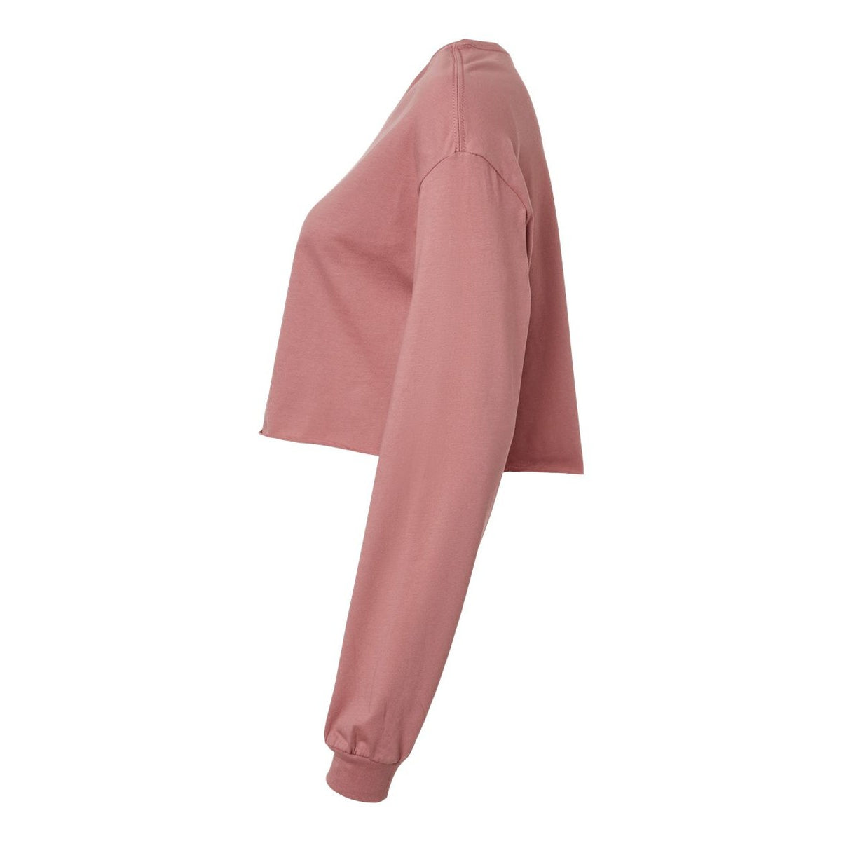 BELLA + CANVAS Women's FWD Fashion Crop Long Sleeve Tee - Mauve - Direct Side
