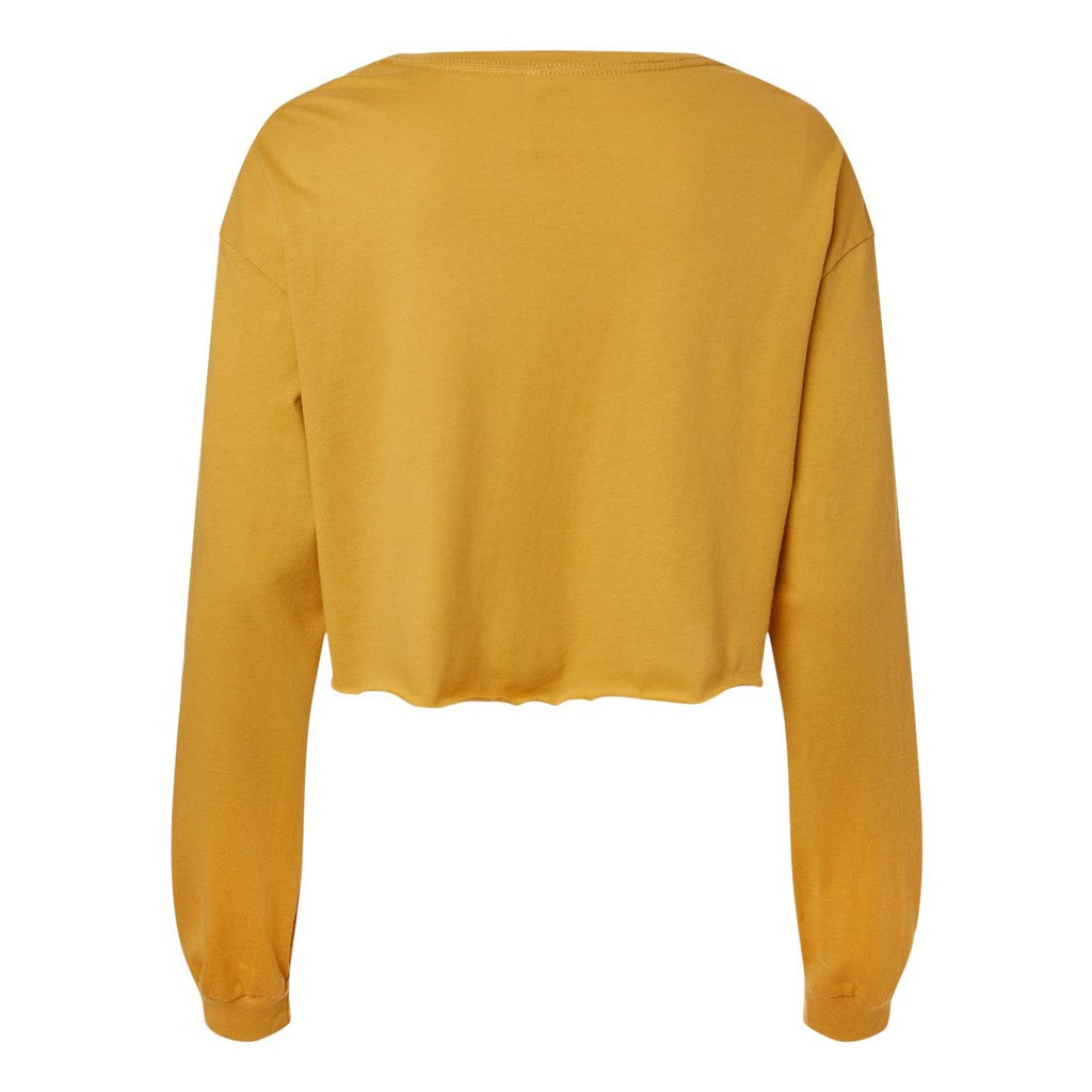 BELLA + CANVAS Women's FWD Fashion Crop Long Sleeve Tee - Mustard - Back