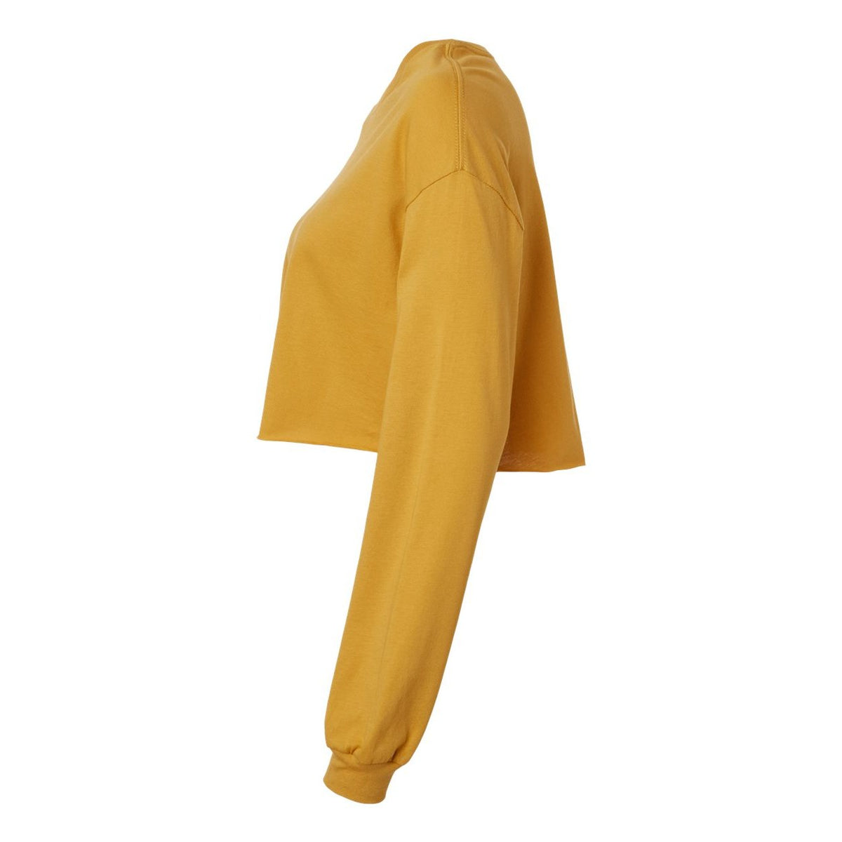 BELLA + CANVAS Women's FWD Fashion Crop Long Sleeve Tee - Mustard - Direct Side