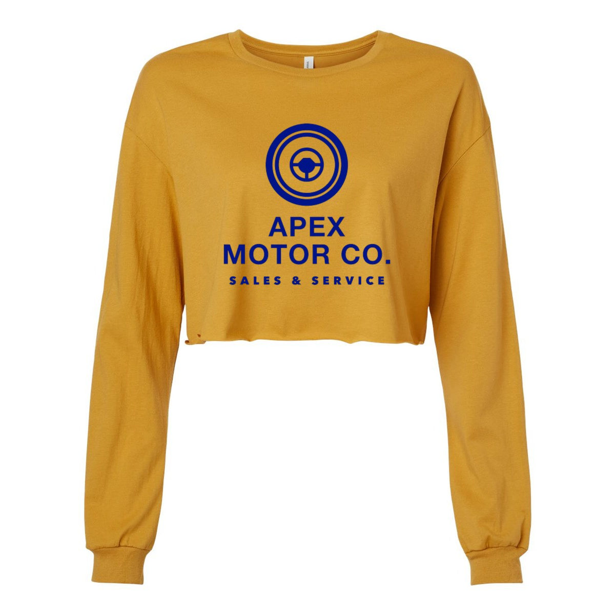 BELLA + CANVAS Women's FWD Fashion Crop Long Sleeve Tee - Mustard - Front