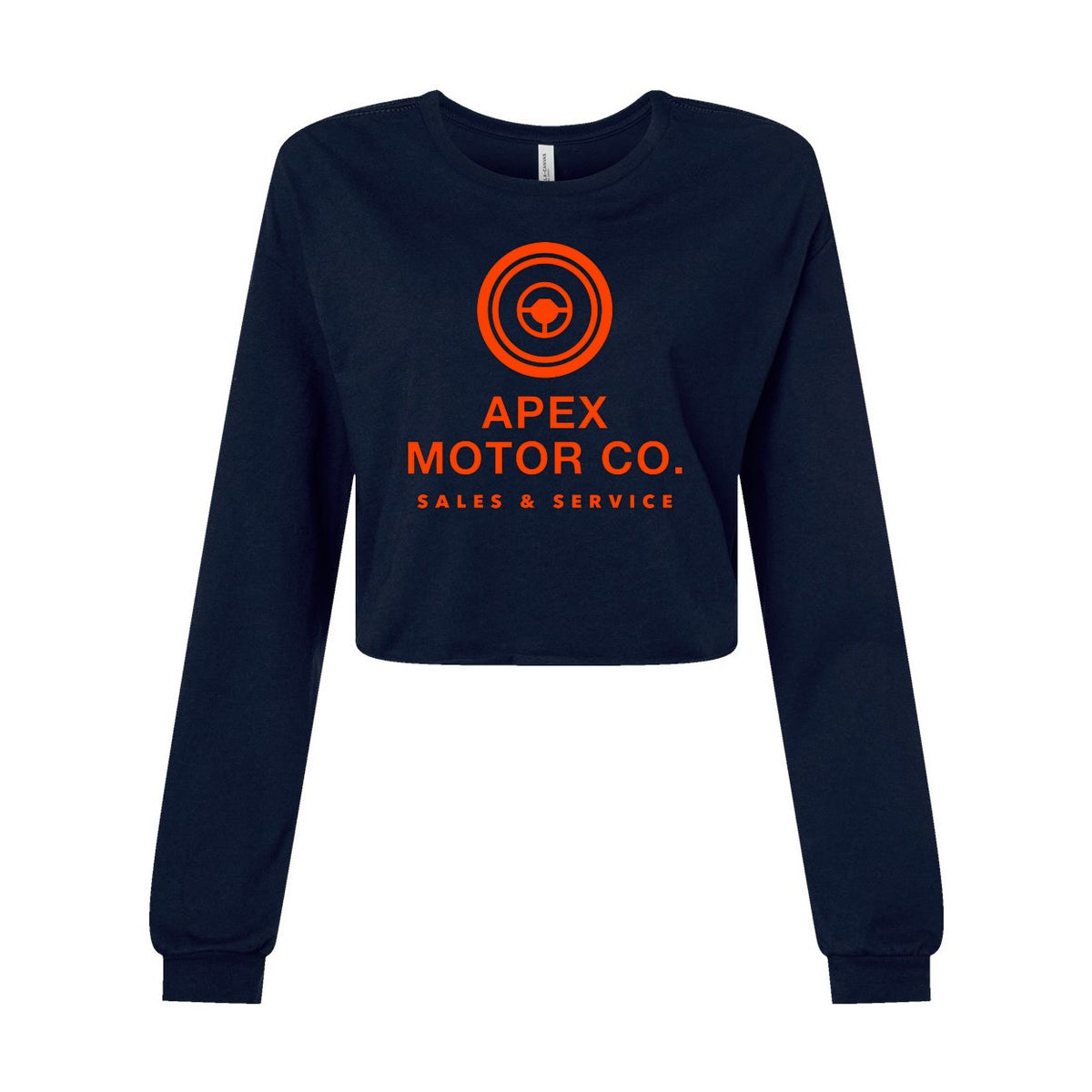 BELLA + CANVAS Women's FWD Fashion Crop Long Sleeve Tee - Navy - Front