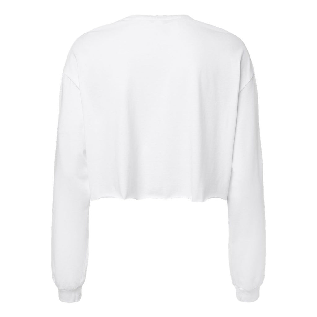 BELLA + CANVAS Women's FWD Fashion Crop Long Sleeve Tee - White - Back