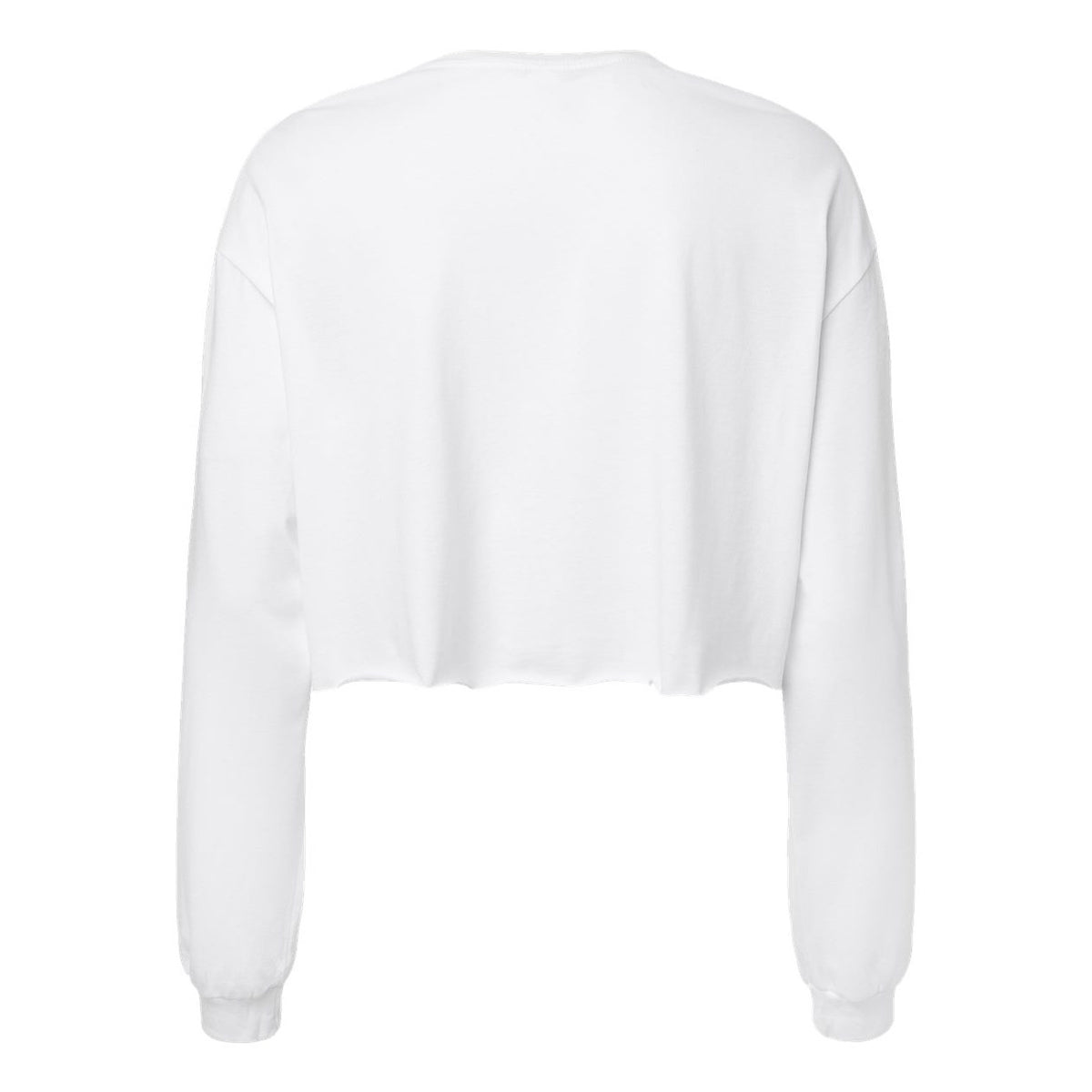 BELLA + CANVAS Women's FWD Fashion Crop Long Sleeve Tee - White - Back