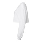 BELLA + CANVAS Women's FWD Fashion Crop Long Sleeve Tee - White - Direct Side