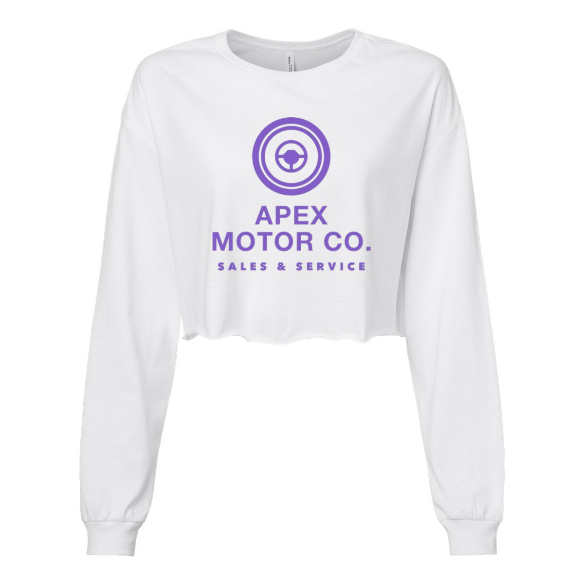 BELLA + CANVAS Women's FWD Fashion Crop Long Sleeve Tee - White - Front