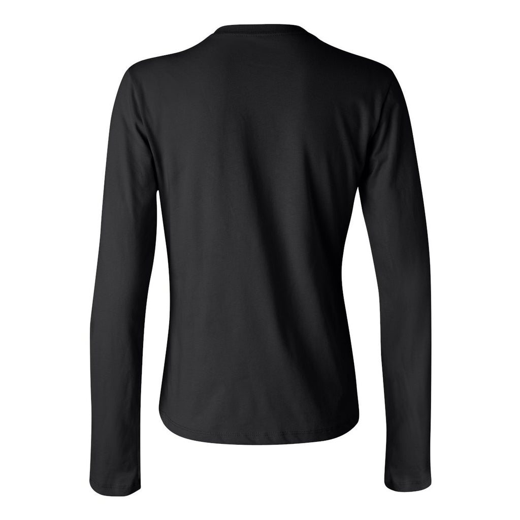 BELLA + CANVAS Women's Jersey Long Sleeve Tee - Black - Back