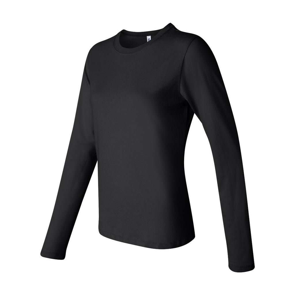 BELLA + CANVAS Women's Jersey Long Sleeve Tee - Black - Side