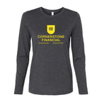 BELLA + CANVAS Women's Jersey Long Sleeve Tee - Dark Grey Heather - Front