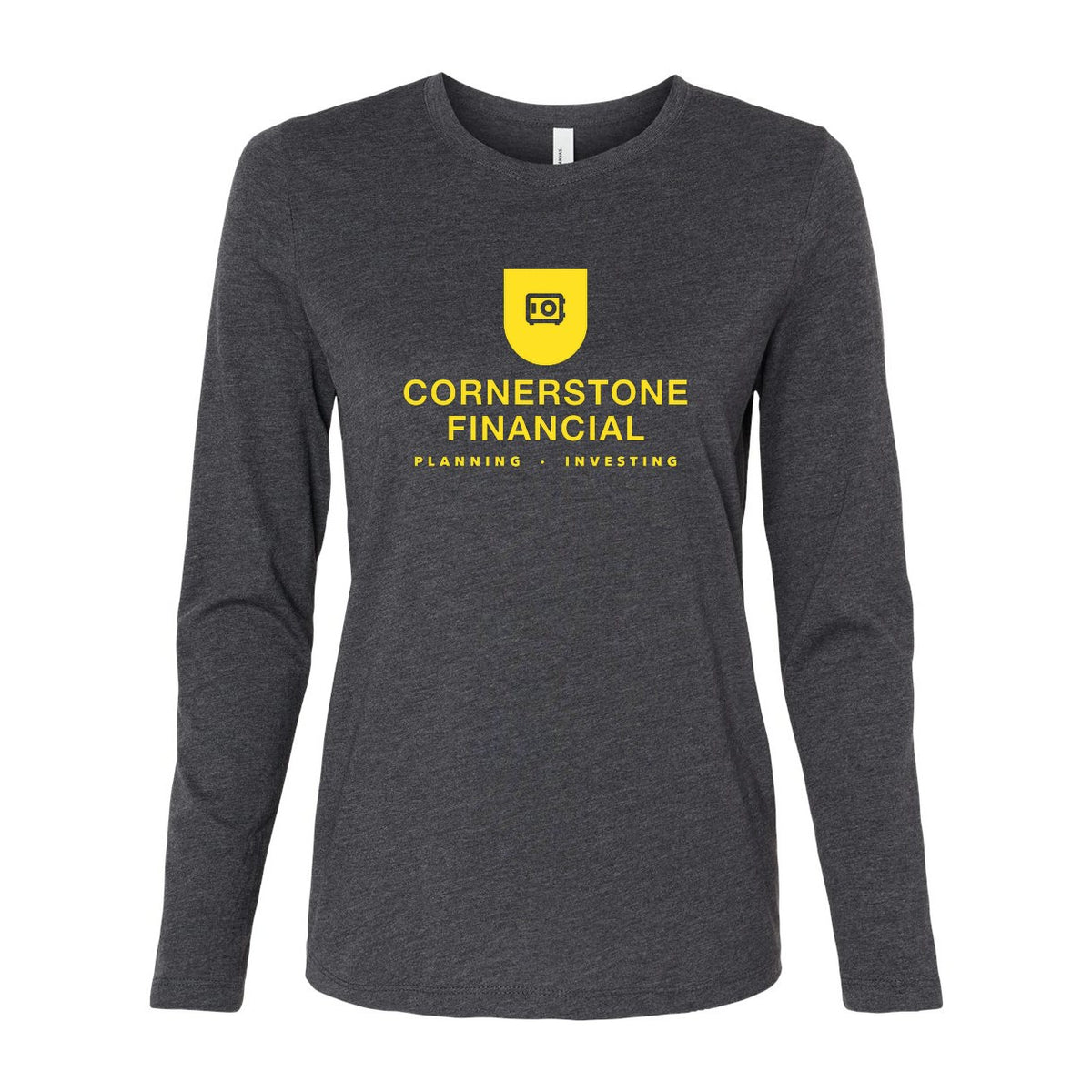 BELLA + CANVAS Women's Jersey Long Sleeve Tee - Dark Grey Heather - Front