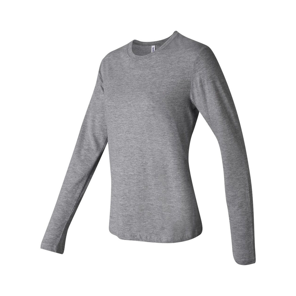 BELLA + CANVAS Women's Jersey Long Sleeve Tee - Deep Heather - Side