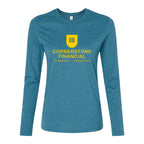 BELLA + CANVAS Women's Jersey Long Sleeve Tee - Heather Deep Teal - Front