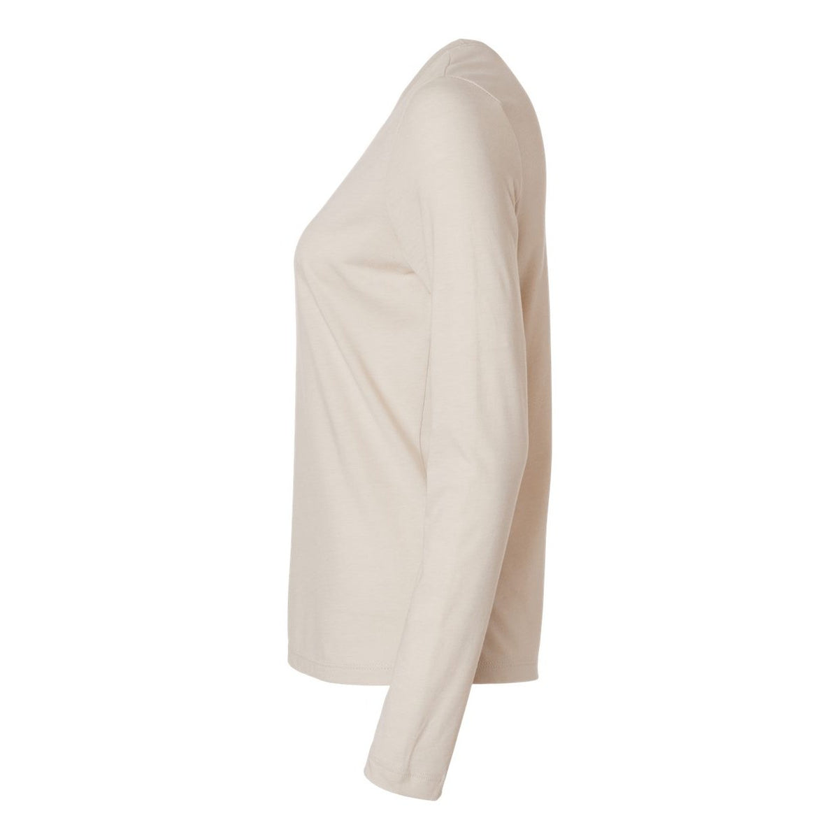 BELLA + CANVAS Women's Jersey Long Sleeve Tee - Heather Dust - Direct Side